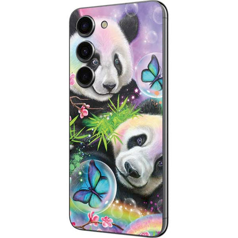 Rainbow Pandas with Butterflies by Sheena Pike Galaxy S23 Skin