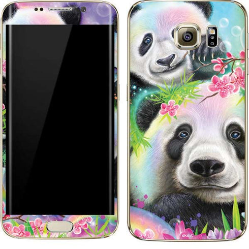 Rainbow Pandas with Butterflies by Sheena Pike Galaxy S7 Edge Skin