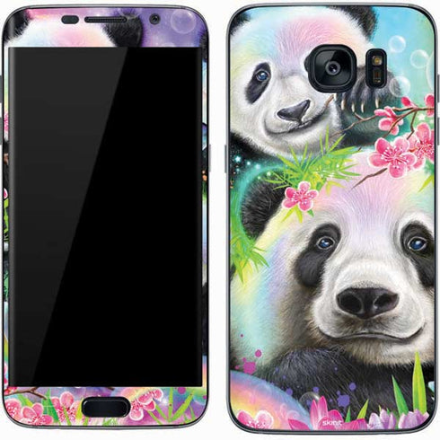 Rainbow Pandas with Butterflies by Sheena Pike Galaxy S7 Skin