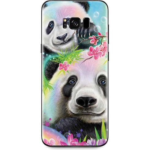 Rainbow Pandas with Butterflies by Sheena Pike Galaxy S8 Skin