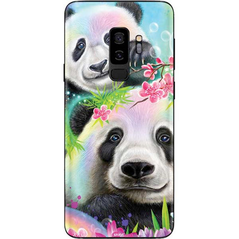 Rainbow Pandas with Butterflies by Sheena Pike Galaxy S9 Plus Skin