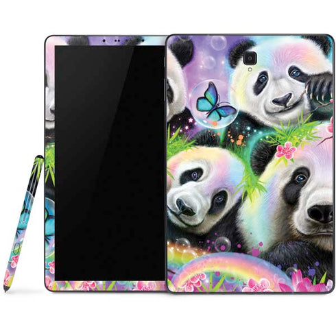 Rainbow Pandas with Butterflies by Sheena Pike Samsung Galaxy Tab Skin