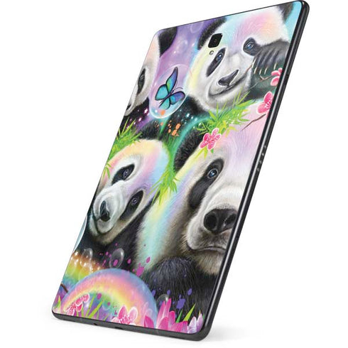 Rainbow Pandas with Butterflies by Sheena Pike Samsung Galaxy Tab Skin