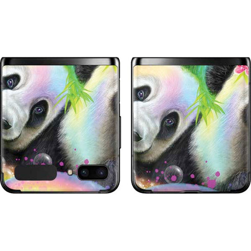 Rainbow Pandas with Butterflies by Sheena Pike Galaxy Z Flip Skin