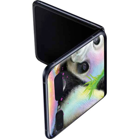 Rainbow Pandas with Butterflies by Sheena Pike Galaxy Z Flip Skin