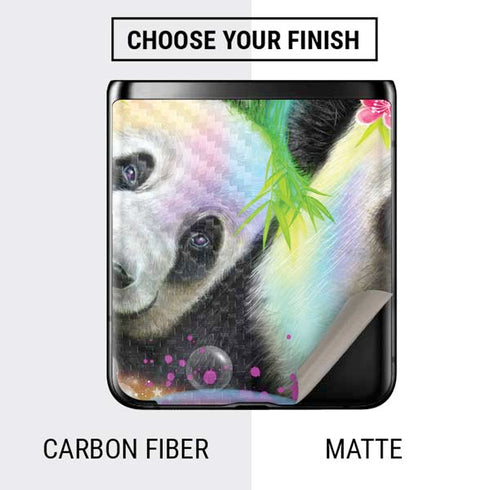 Rainbow Pandas with Butterflies by Sheena Pike Galaxy Z Flip Skin
