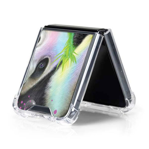 Rainbow Pandas with Butterflies by Sheena Pike Galaxy Z Flip5 5G Clear Case
