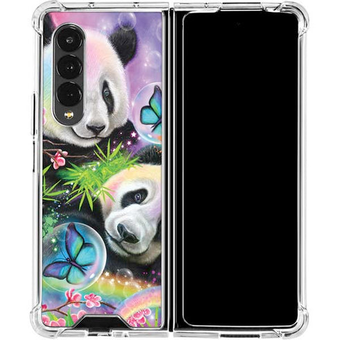 Rainbow Pandas with Butterflies by Sheena Pike Galaxy Z Fold4 5G Clear Case