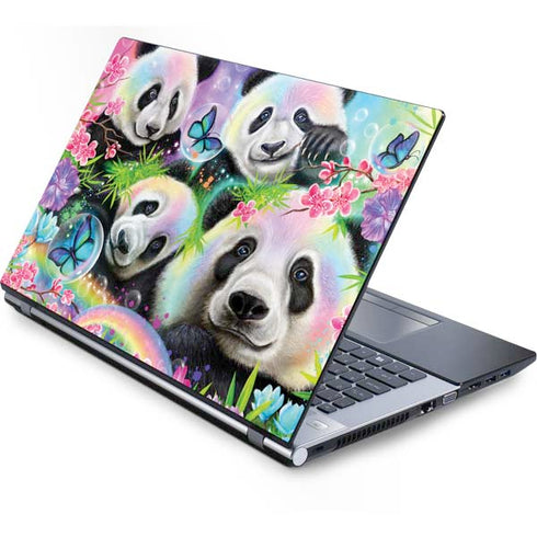 Rainbow Pandas with Butterflies by Sheena Pike Generic Laptop Skin