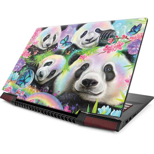 Rainbow Pandas with Butterflies by Sheena Pike Lenovo IdeaPad Skin