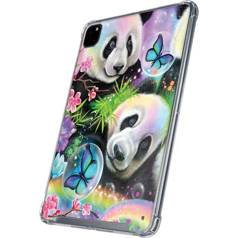 Rainbow Pandas with Butterflies by Sheena Pike iPad Pro 12.9in (2020) Clear Case