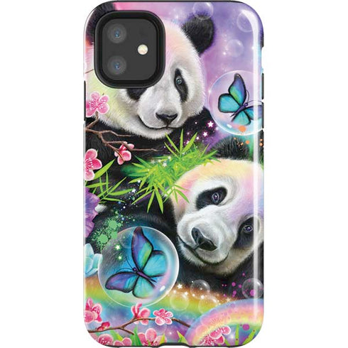 Rainbow Pandas with Butterflies by Sheena Pike iPhone 11 Impact Case