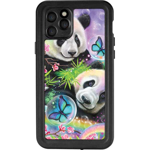 Rainbow Pandas with Butterflies by Sheena Pike iPhone 11 Pro Waterproof Case