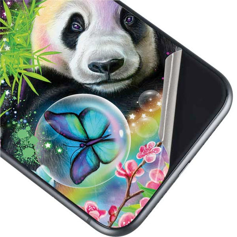 Rainbow Pandas with Butterflies by Sheena Pike iPhone 11 Skin