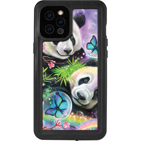 Rainbow Pandas with Butterflies by Sheena Pike iPhone 12 Pro Max Waterproof Case