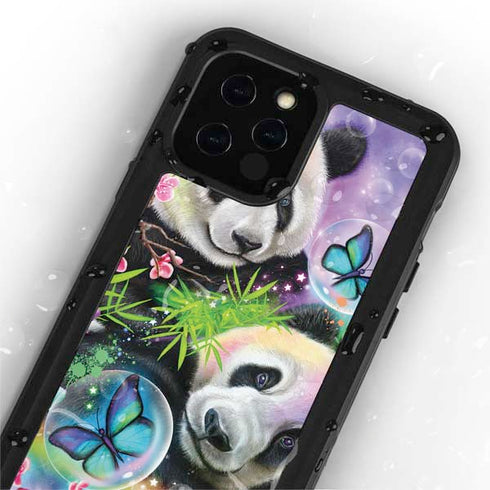Rainbow Pandas with Butterflies by Sheena Pike iPhone 12 Pro Waterproof Case