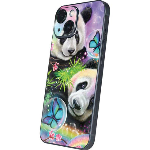 Rainbow Pandas with Butterflies by Sheena Pike iPhone 13 Mini Skin