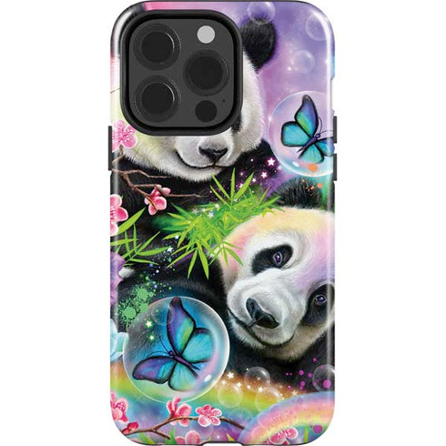 Rainbow Pandas with Butterflies by Sheena Pike iPhone 13 Pro Impact Case
