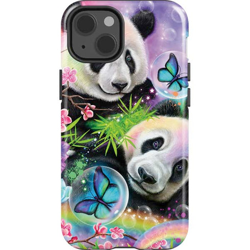 Rainbow Pandas with Butterflies by Sheena Pike iPhone 15 Impact Case