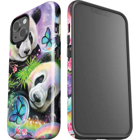 Rainbow Pandas with Butterflies by Sheena Pike iPhone 15 Impact Case