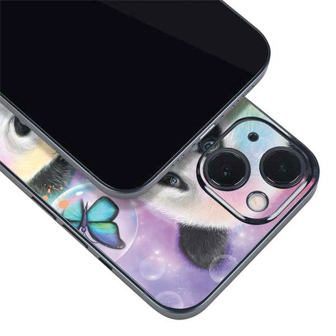 Rainbow Pandas with Butterflies by Sheena Pike iPhone 14 Plus Skin