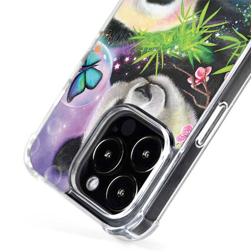 Rainbow Pandas with Butterflies by Sheena Pike iPhone 15 Pro MagSafe Case