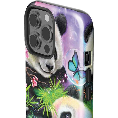 Rainbow Pandas with Butterflies by Sheena Pike iPhone 15 Pro Max Impact Case