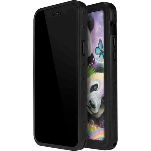 Rainbow Pandas with Butterflies by Sheena Pike iPhone 14 Pro Max Waterproof Case