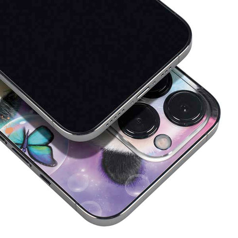 Rainbow Pandas with Butterflies by Sheena Pike iPhone 15 Pro Skin