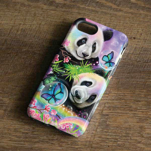 Rainbow Pandas with Butterflies by Sheena Pike iPhone 7 Pro Case
