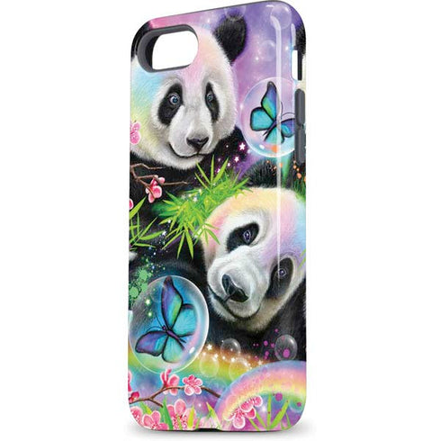 Rainbow Pandas with Butterflies by Sheena Pike iPhone 8 Pro Case