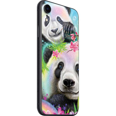 Rainbow Pandas with Butterflies by Sheena Pike iPhone SE (2nd & 3rd Gen) Skin