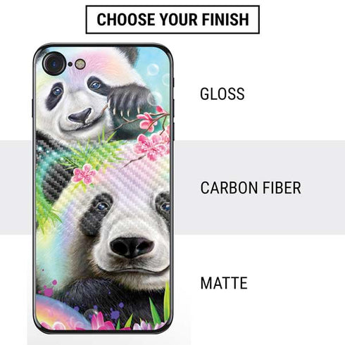Rainbow Pandas with Butterflies by Sheena Pike iPhone SE (2nd & 3rd Gen) Skin