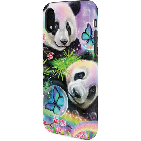 Rainbow Pandas with Butterflies by Sheena Pike iPhone XR Pro Case