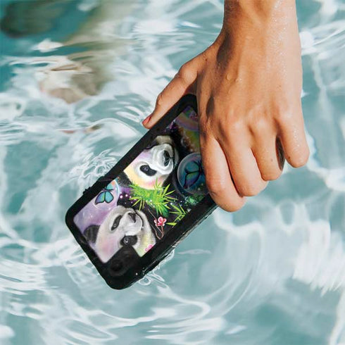 Rainbow Pandas with Butterflies by Sheena Pike iPhone XR Waterproof Case