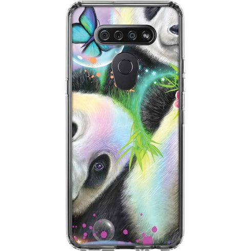 Rainbow Pandas with Butterflies by Sheena Pike LG K51/Q51 Clear Case