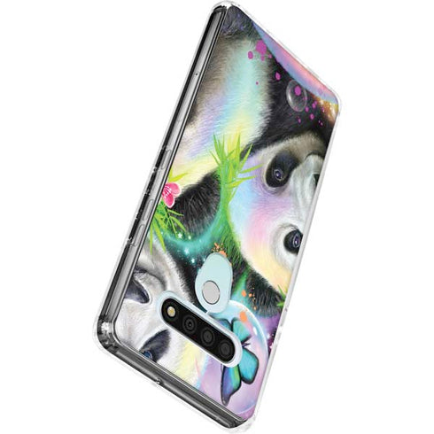 Rainbow Pandas with Butterflies by Sheena Pike LG Stylo 6 Clear Case