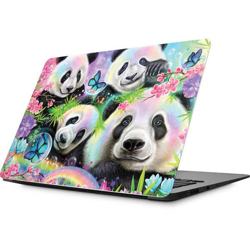 Rainbow Pandas with Butterflies by Sheena Pike Apple MacBook Skin