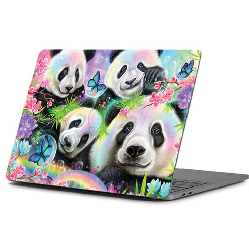 Rainbow Pandas with Butterflies by Sheena Pike Apple MacBook Pro 13-inch Skin