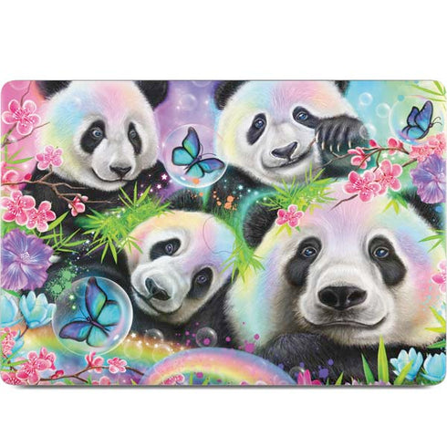 Rainbow Pandas with Butterflies by Sheena Pike Apple MacBook Pro 15-inch Skin