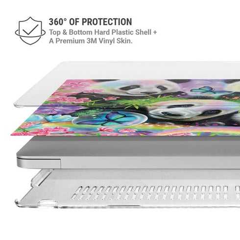 Rainbow Pandas with Butterflies by Sheena Pike MacBook Pro 15in (2016-19) Case plus Skin