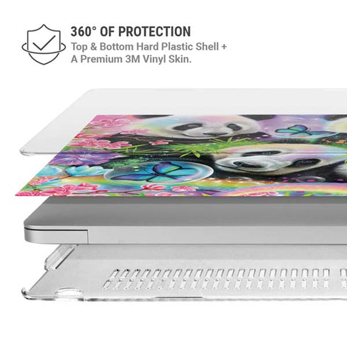 Rainbow Pandas with Butterflies by Sheena Pike MacBook Pro 16in (2019-20) Case plus Skin