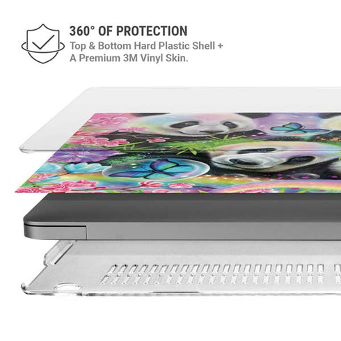 Rainbow Pandas with Butterflies by Sheena Pike MacBook Pro 16in (2021-25) Case plus Skin