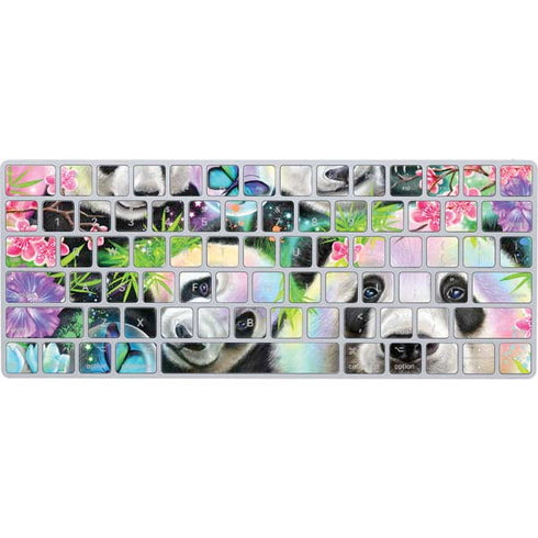 Rainbow Pandas with Butterflies by Sheena Pike Magic Keyboard Skin