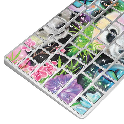 Rainbow Pandas with Butterflies by Sheena Pike Magic Keyboard Skin