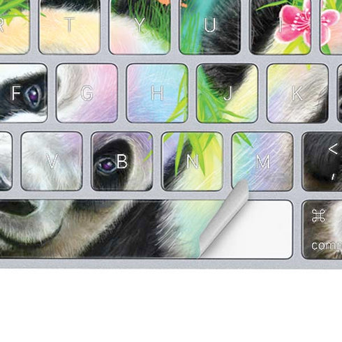 Rainbow Pandas with Butterflies by Sheena Pike Magic Keyboard Skin