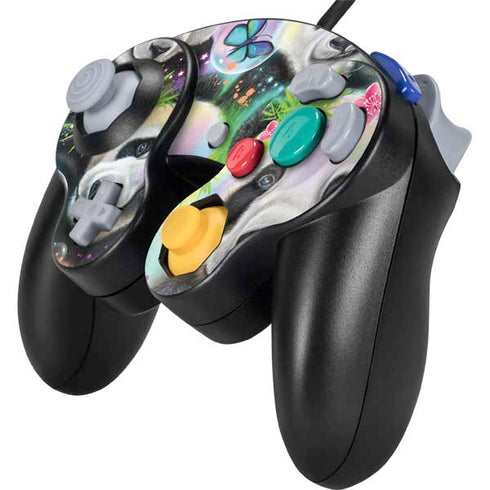 Rainbow Pandas with Butterflies by Sheena Pike Nintendo GameCube Controller Skin