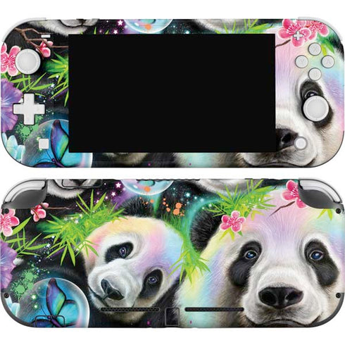 Rainbow Pandas with Butterflies by Sheena Pike Nintendo Switch Lite Skin