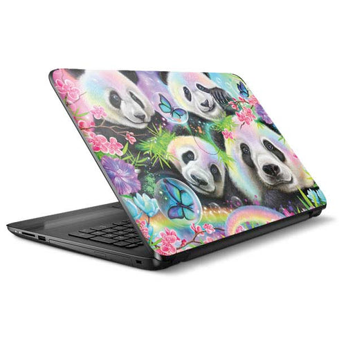 Rainbow Pandas with Butterflies by Sheena Pike HP Notebook Skin