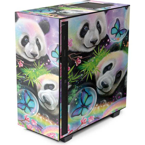 Rainbow Pandas with Butterflies by Sheena Pike NZXT H510 Compact ATX Mid-Tower Case Skin